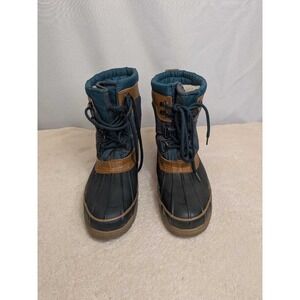 Rugged Outback Teal Brown Quilted Insulated Winter Snow Boots Size 8